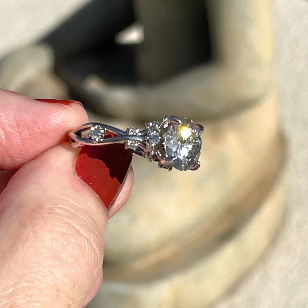 3ct D, VVS1 Moissanite Vine Ring - Picture 10 of 15